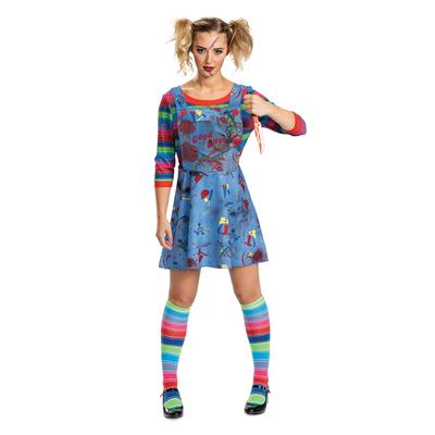 Disguise Fantasia Feminina De Luxo Chucky Dress, Conforme Mostrado., CC19909