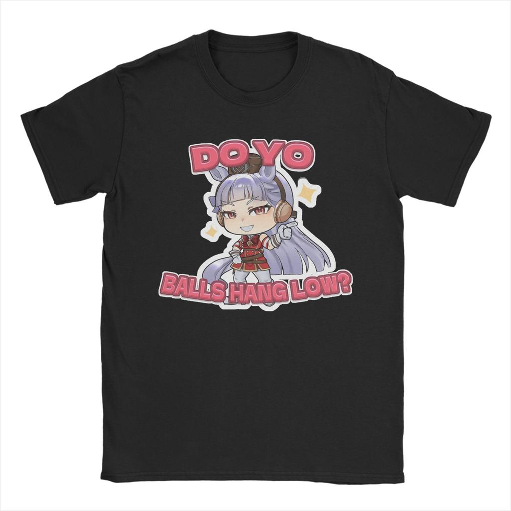 Uma Musume Mejiro McQueen T-Shirt Men's 100%Cotton Tops Vintage Crewneck Short Sleeve