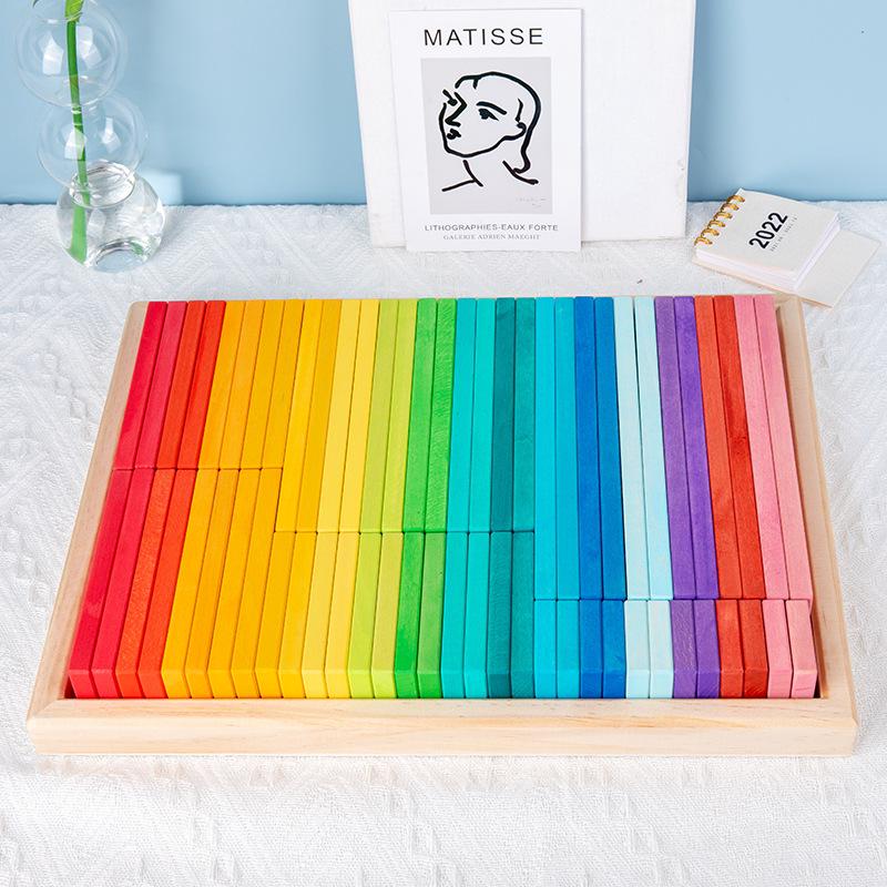 

Немецкие классические цельные липовые строительные полоски - набор игрушек из 64 штук