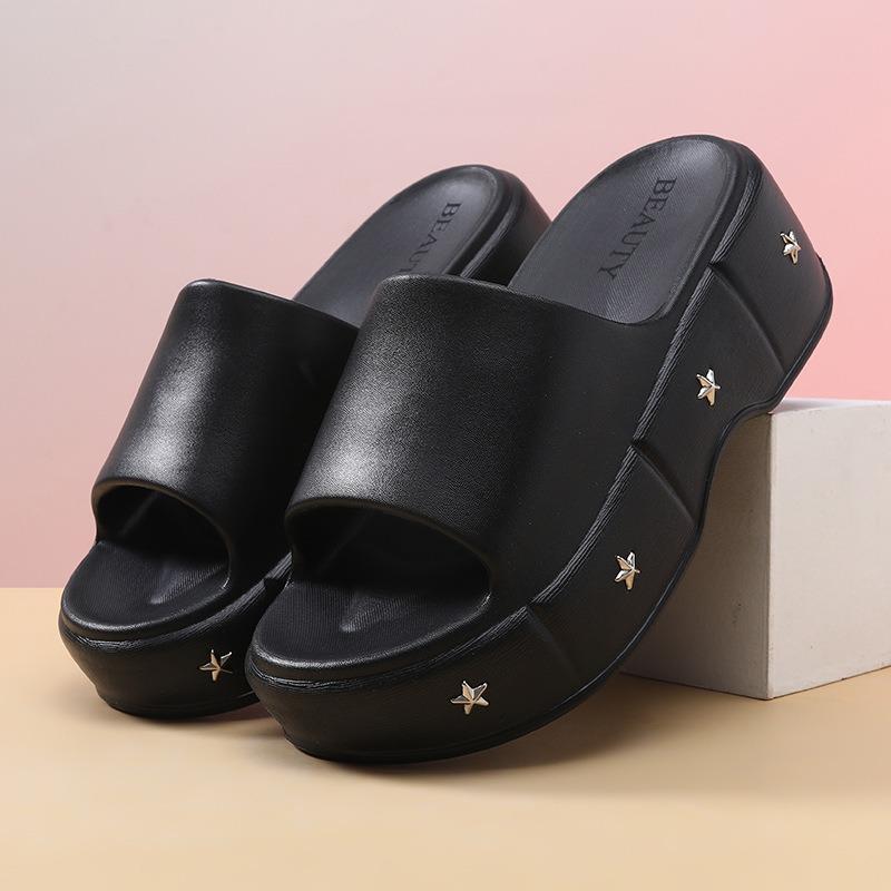 EVA Summer One-word Drag Increases the Height of 6 Cm Thick-soled Slippers for Women To Wear Non-slip and High-cool Slippers