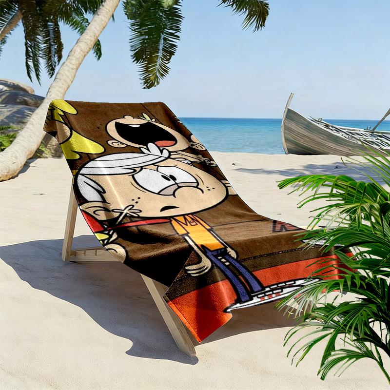 The Loud House character print 2D Flat Print Beach Towel, Large Soft Quick Dry Towel for Beach Camping SwimmingXSTJ0915048