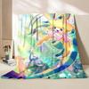 Pokemon Jirachi Cartoon Flannel Fluffy Blanket for Home Bedroom Bed Sofa Office Children Cover Adult Soft Blanket Baby Cute Gift