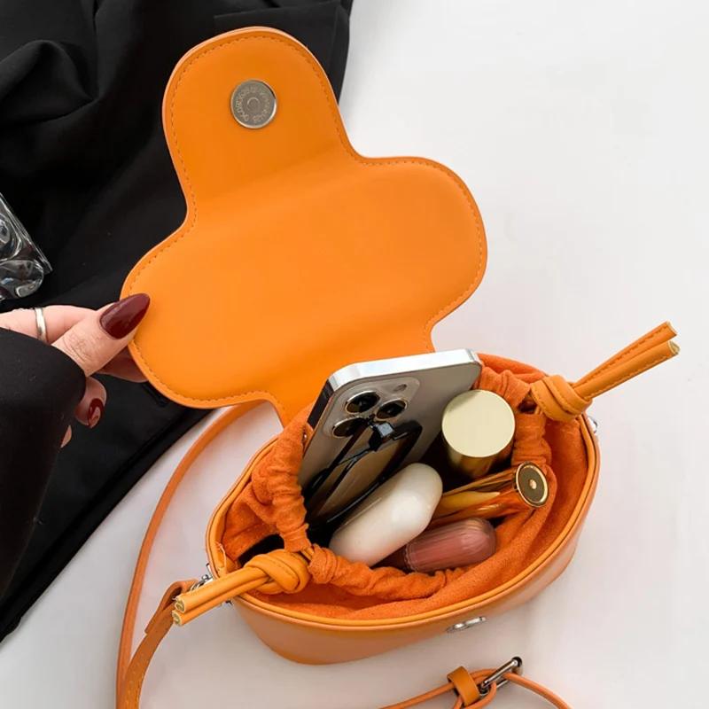 Bolsa de couro PU Crossbody para mulheres Mini bolsas de ombro Bolsas de luxo e bolsas Bolsas de mão femininas Azul e laranja