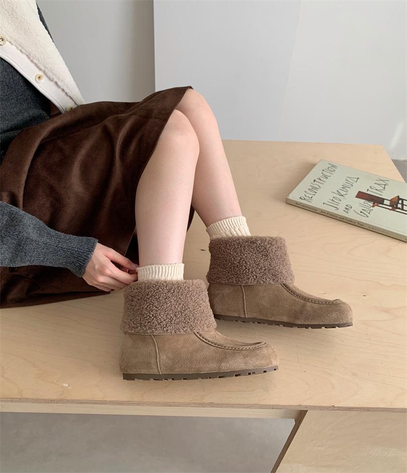 Slippers Winter Home Non-slip Beef Tendon Sole Couple Floor Slippers Women's Warm Fluffy Bag Head Slippers
