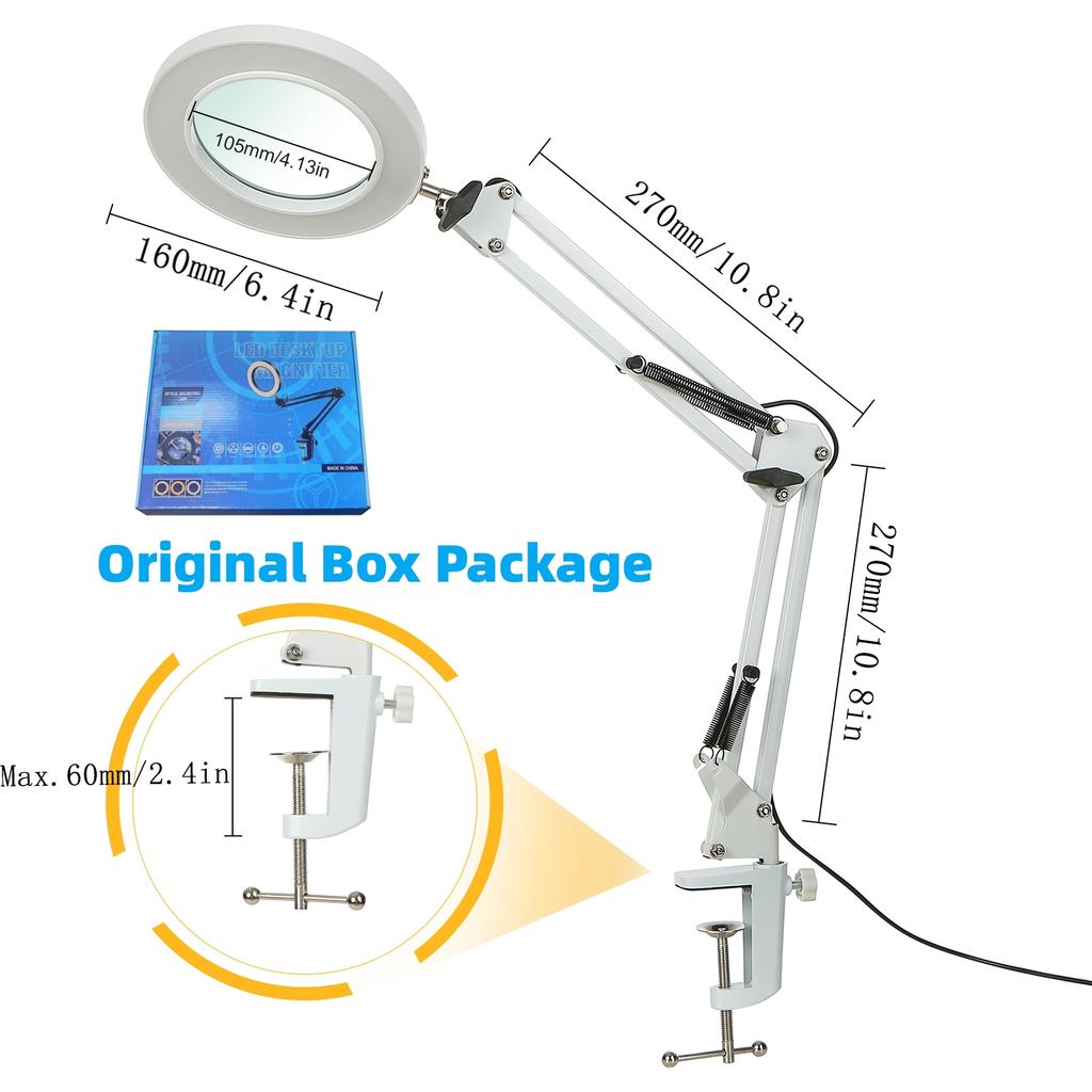 72LED 8X/10X NEW Illuminated Magnifier USB 3 Colors LED Magnifying Glass for Soldering Iron Repair/Table Lamp/Skincare Beauty