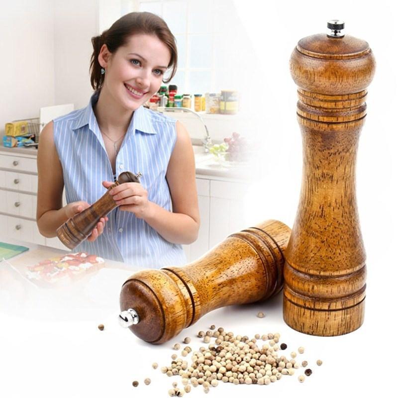 5" 8" 10" Refillable Wooden Salt Pepper Mill Spice Manual Grinder Kitchen Tool 5" 8" 10" Refillable Wooden Salt Pepper Mill Spice Manual Grinder Kitchen Tool