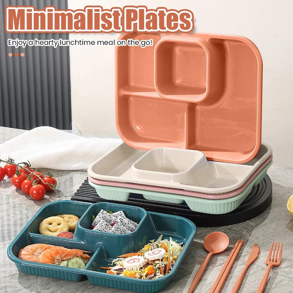 Plastic Divided Plate Children's Home Fat Reduction Plate School Canteen Ration Can Be Microwave Separated Fast Food Plate