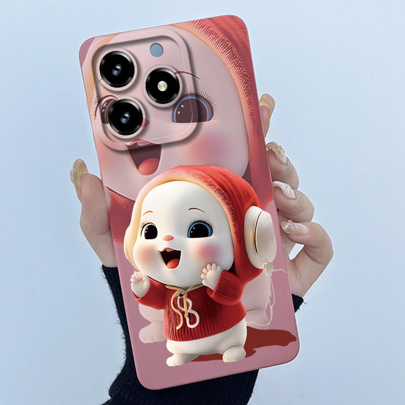 Case For Realme C61 C63 Cute Panda Sweet Girls Cats Silicone Soft Back Cover For Realme Narzo N63 2024 Bumper Protective Casing