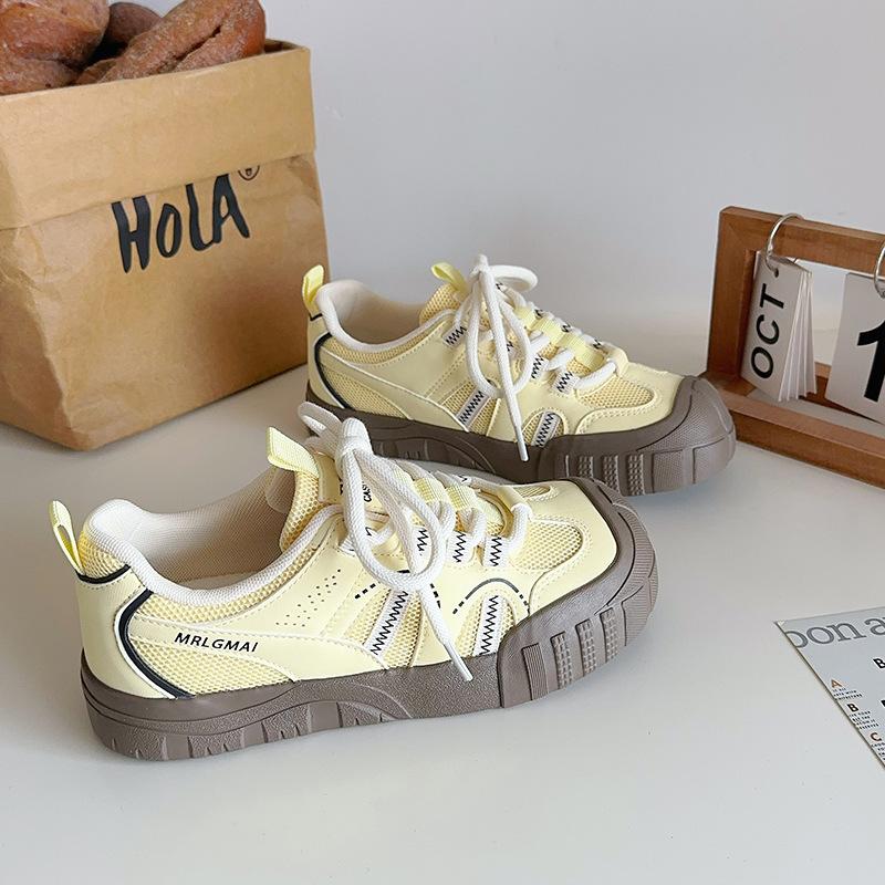 

Fashion American Mountaineering Women s Shoes 2025 Platform Dad Shoes Versatile Hiking Shoes BE-6853 35 жёлтый