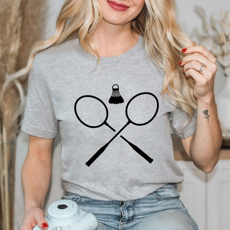 T Shirt for Women Unisex Funny Badminton Player TShirt Casual Short Sleeve O Neck Tshirts Badminton Team Tee Unisex Streetwear