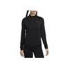 T-shirt à manches longues pour femme Dri-Fit Swift Series à séchage rapide, doux, de couleur unie, noir HQ0500010