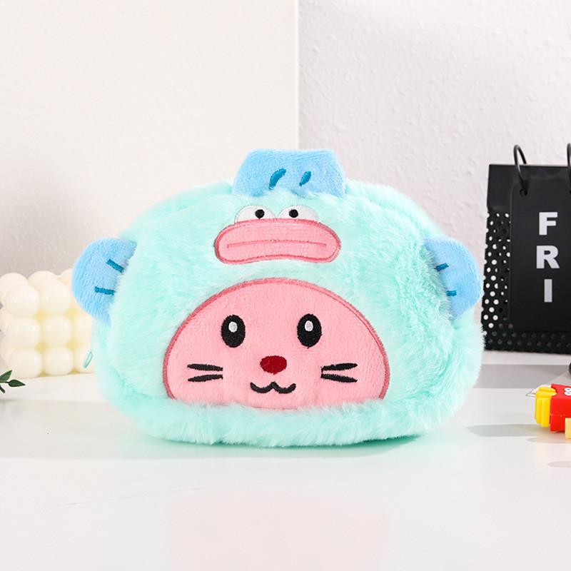 Plush Cartoon Pencil Case With Large Capacity For Kids And Students Clownfish