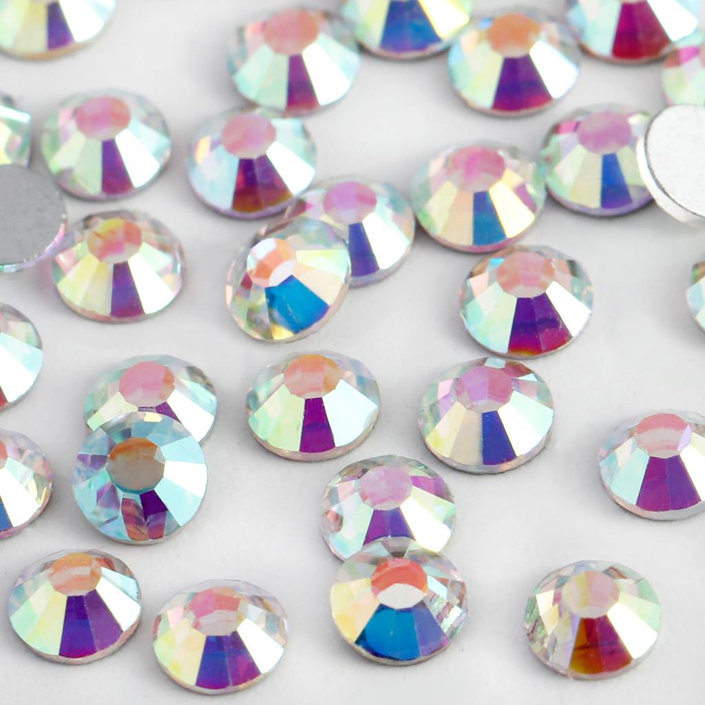 Flatback Loose Rhinestones Glass Glue on Eco-Friendly 12 Facets Bulk 1440pcs for Nail Art