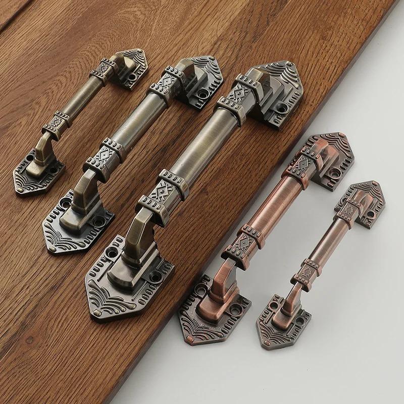Vintage T Bar Cabinet Door Handle Wardrobe Drawer Knobs Red Bronze Kitchen Cupboard Closet Handles Pulls Furniture Accessoris
