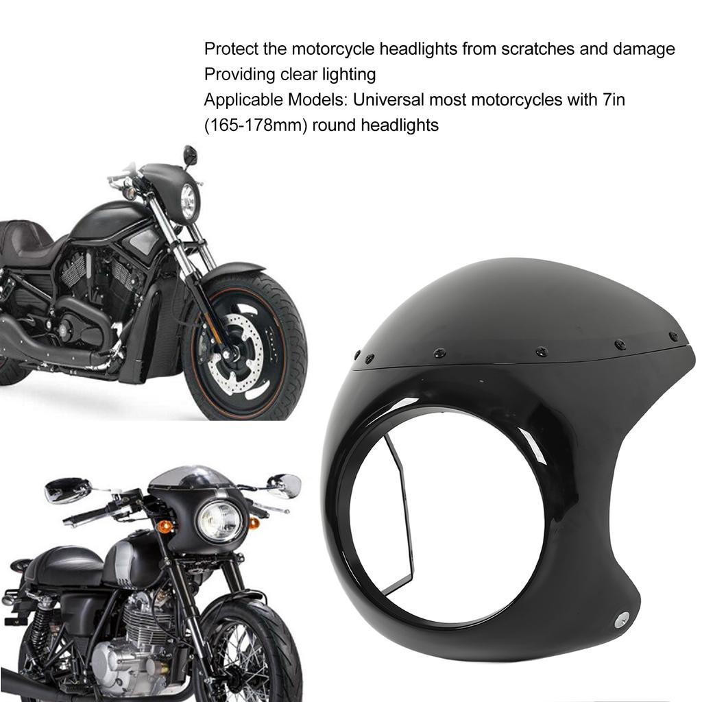 7in Motorcycle Headlight Fairing     Aging Resistant   Fit for Round Headlights Motorbike