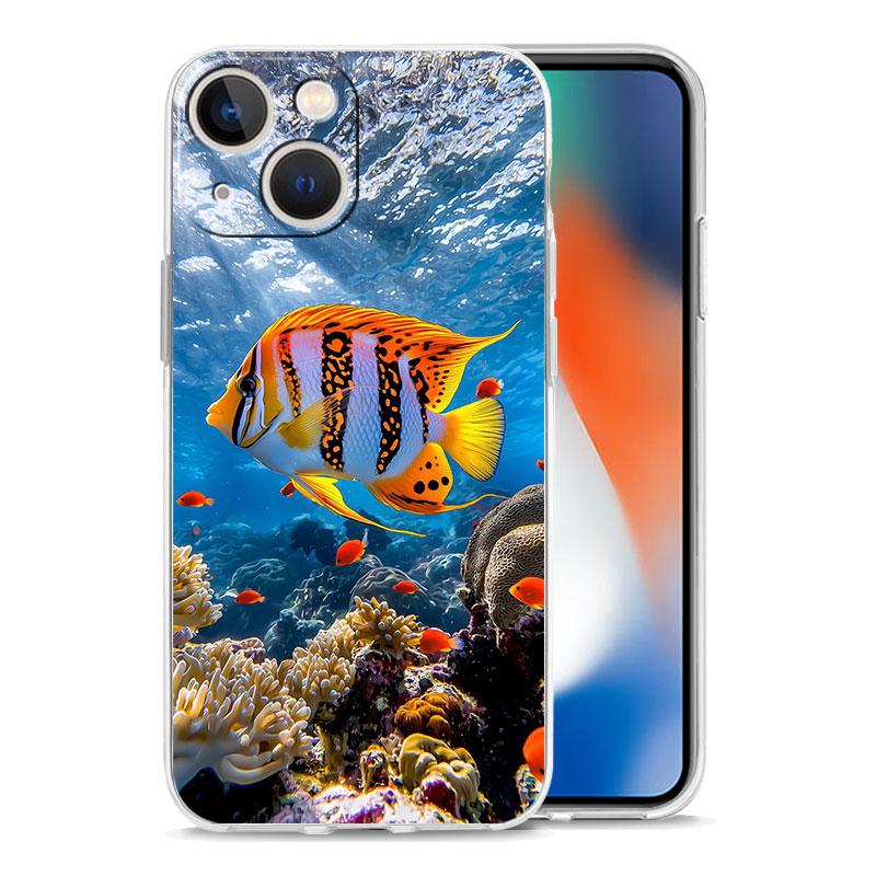 Handyhülle Für iPhone 17 Hüllen iPhone Air 16 15 12 13 14 Pro Max 7 8 Plus 16Pro iPhone11 Klare Hülle Cartoon Niedlicher Fisch