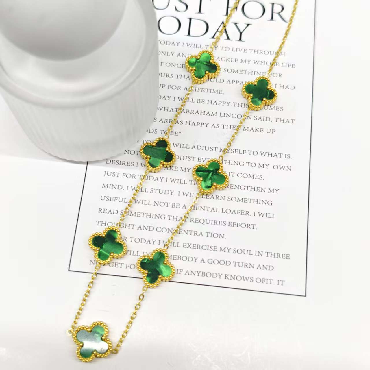 

Lucky Clover 7 Flower Double-sided Necklace Elegant Clavicle Chain Fashion Four-leaf Clover Women s Necklace 13mm