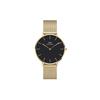 [Official Shop/2-Year Warranty/Authentic Import] Daniel Wellington DW Watch for Men and Women, Petite Evergold YG Black, 36mm, Stylish Watch with Mesh