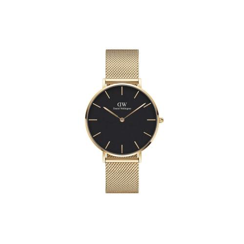 [Official Shop/2-Year Warranty/Authentic Import] Daniel Wellington DW Watch for Men and Women, Petite Evergold YG Black, 36mm, Stylish Watch with Mesh