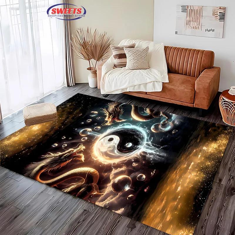 3D-Druck Dargon Teppich Neuerscheinung! Rutschfeste Schallisolierung, Teppich für Wohnzimmer, Schlafzimmer, Bürobereiche, Strapazierfähige Waschbare Matte