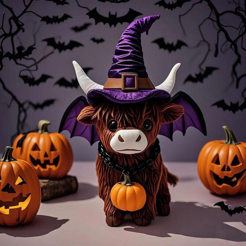 Halloween Christmas Cute Highland Cow Resin Ornament