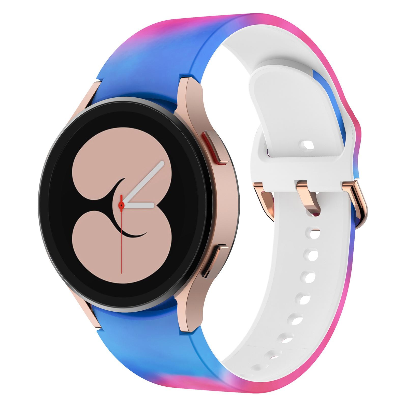 

For Samsung Galaxy Watch 5 40mm/44mm/5 Pro 45mm Pattern Printed Silicone Watch Strap 20mm Quick Release Watch Band with Buckle Tie Dye