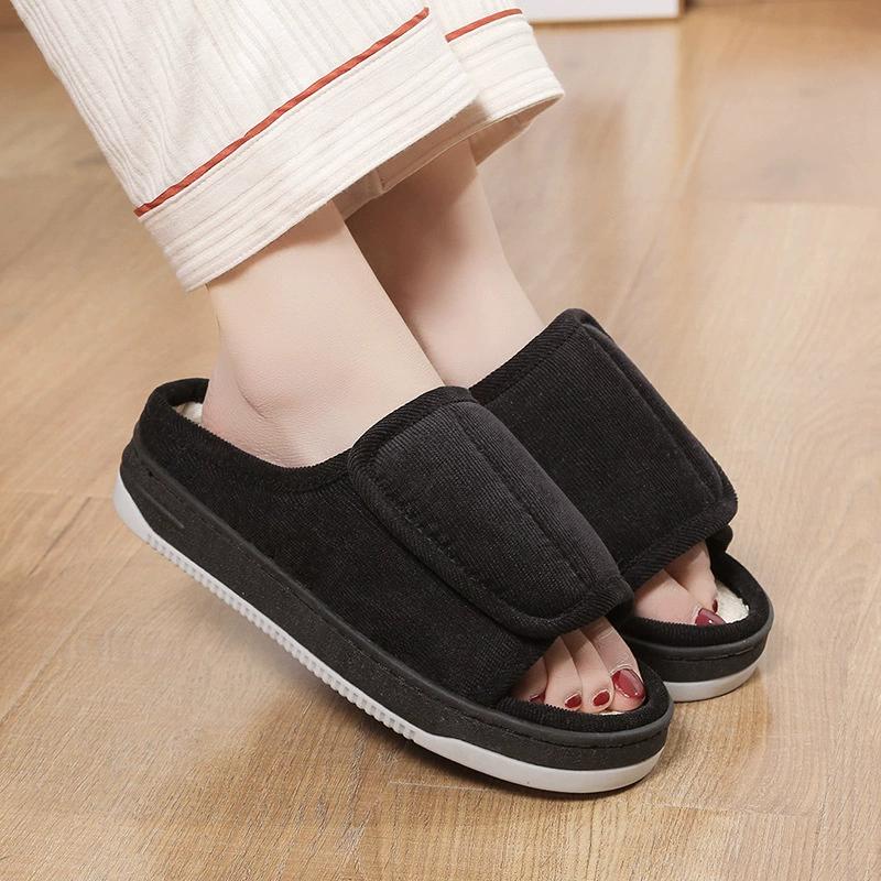 

Men s and Women s Open Toe Slippers with Adjustable Straps and Rubber Sole for Diabetic Foot Care 40-41 чорний
