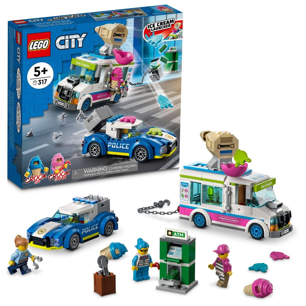 LEGO City Ice Cream Truck Chase! 60314 Toy Blocks Gift Police Vehicle for Boys and Girls Ages 5 and Up