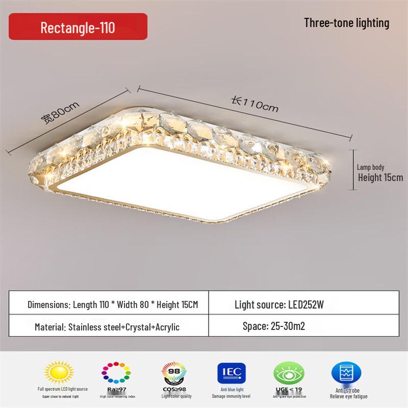 Palide Modern Light Luxury Crystal LED Ceiling Lamp