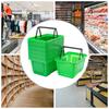 12 Pcs Shopping Baskets 18L Plastic Shopping Baskets with Handles, Store Baskets Retail Baskets with Handles