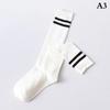 Women Solid Color Striped Cotton Calf Socks Girls Casual Sport Korea Fashion Stockings Warm Long Knee High Socks Japanese Style
