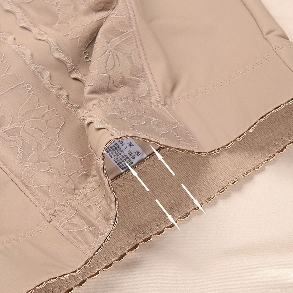 Ice Silk Tummy Control Underwear Lace Flower Body Shaping Panties Butt Lifting Briefs  Ladies