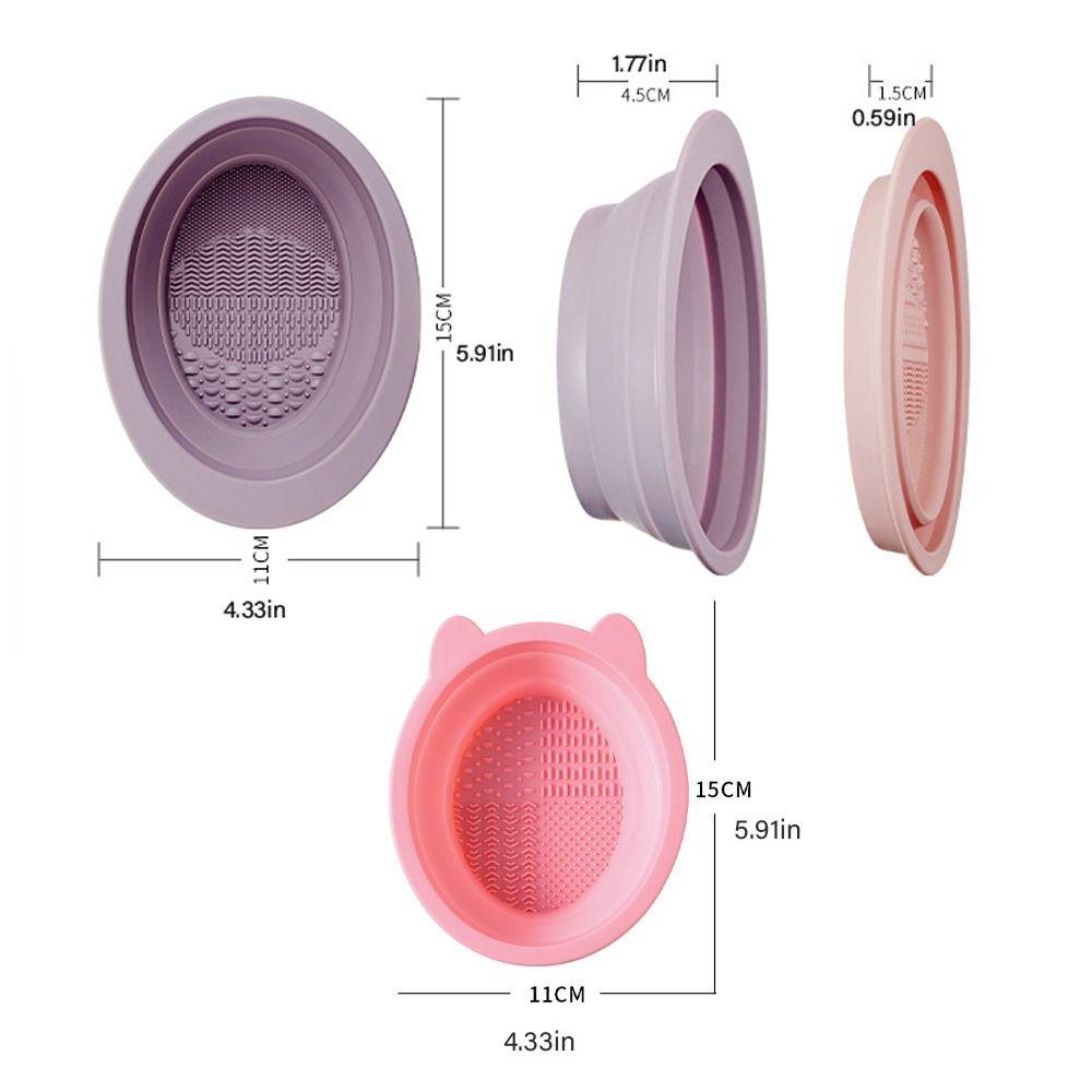 Beauty Makeup Brush Cleaning Bowl Foldable Cosmetic Scrubber Board Makeup Brush Cleaning Mat Male