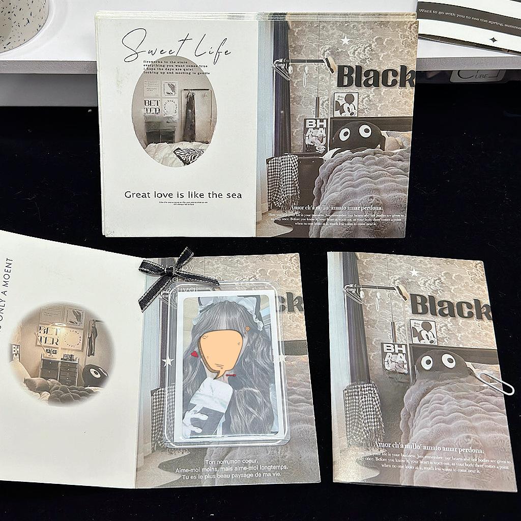 10Pcs Cute Korean Kpop Photocard Holder 3-inch Photocard Back Card Foldable Card Holder Decor Paper Board DIY Packing Material