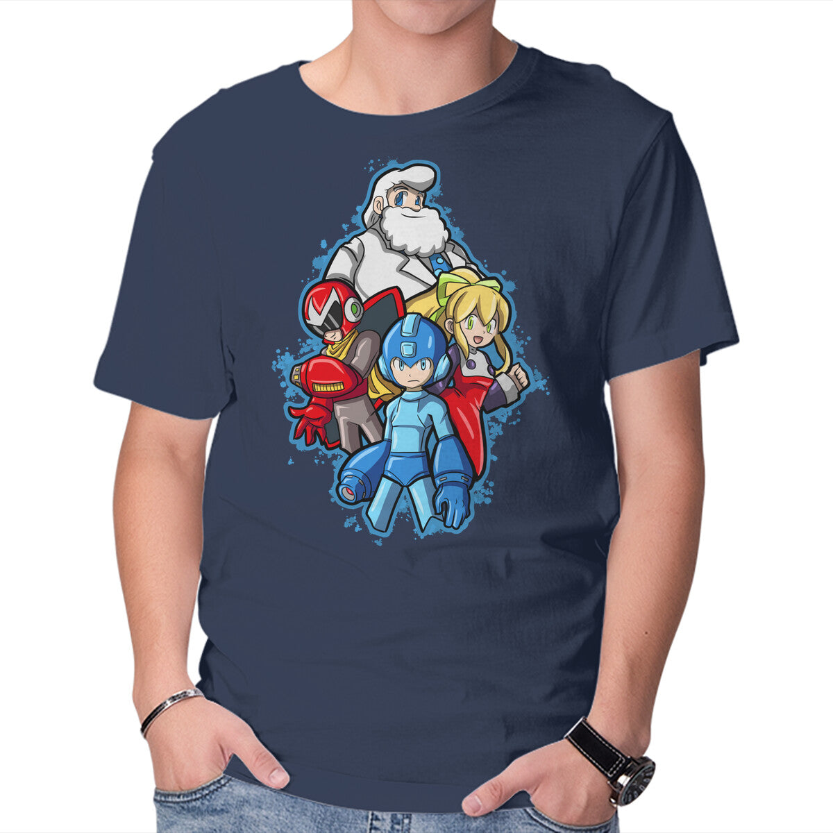 Unisex Crew Neck T-Shirt My Robot Family Graphic Short Sleeve Casual Tee XS