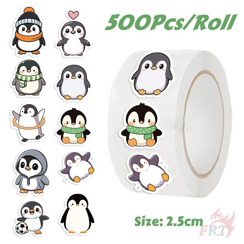 500Pcs/Roll Q Funny Penguins Series 02 Kids Rewards Stickers - DIY Scrapbooks Album Decor Sealing Label Decals