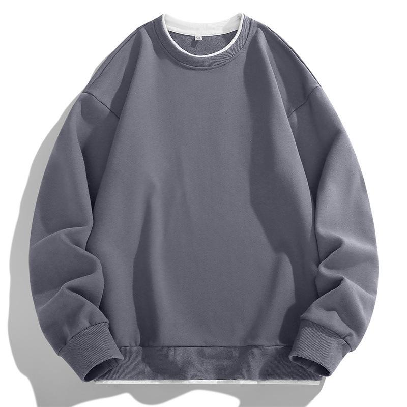 Men's Autumn Long-Sleeve Heavyweight Fake Two-Piece Sweatshirt
