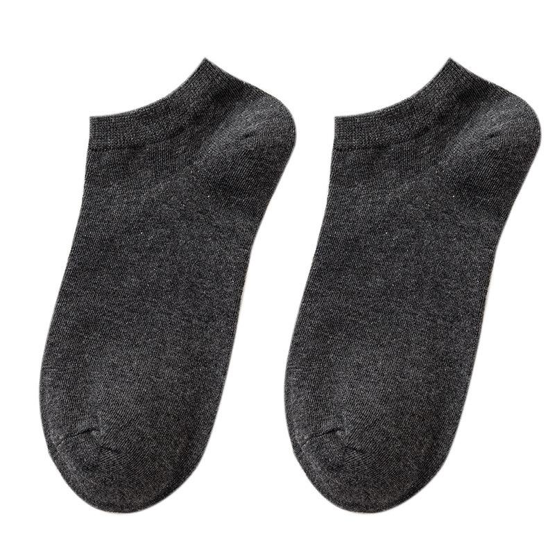 Men Spring and Summer New Classic Pure Color Cotton Boat Socks