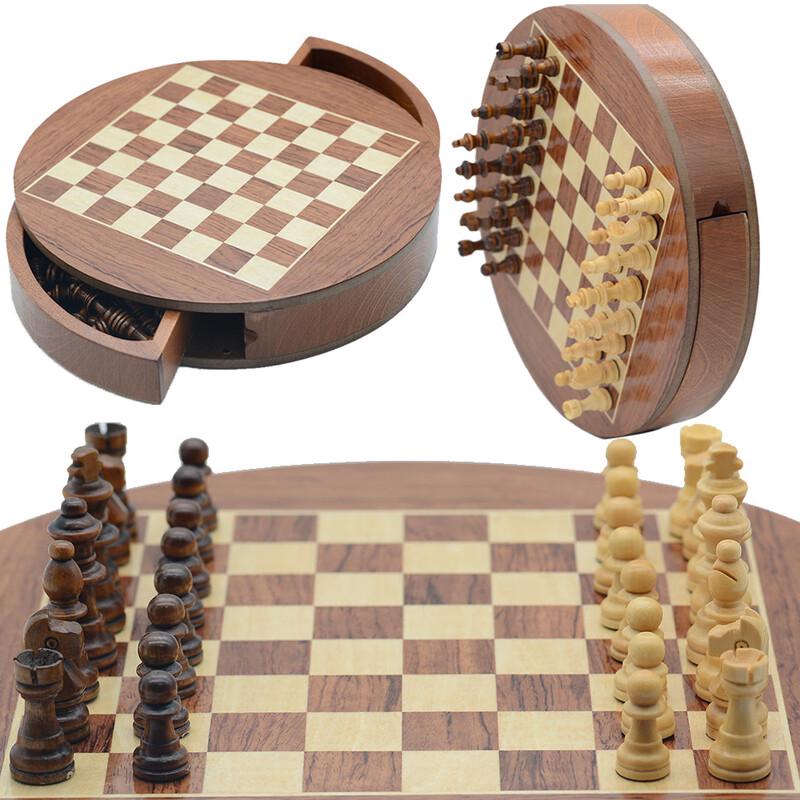 Brangdy Wooden Magnetic Chess Set with Storage