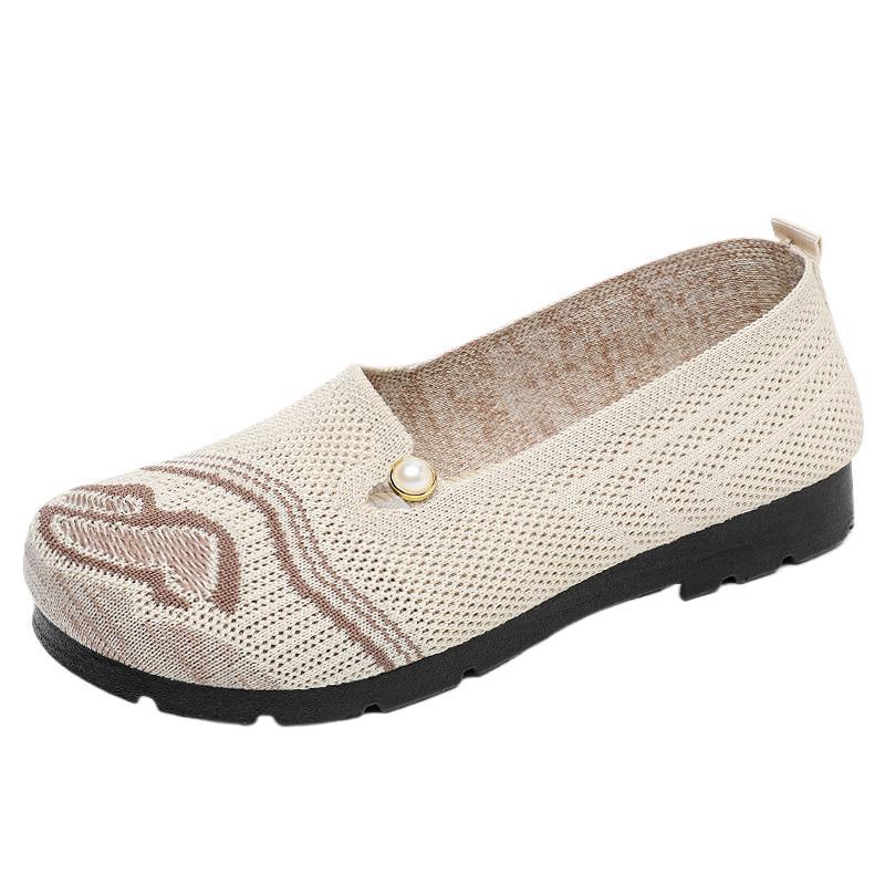 Autumn new non-slip breathable mother shoes one pedal soft-soled mesh single shoes in the elderly old Beijing cloth shoes women