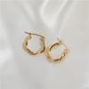 JOOLIM  High End 18K Gold Plated Twisted Stainless Steel  Hoop Earring Jewelry Fashion Trendy
