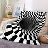 Checkerboard Tunnel Flannel Blanket Throw Blanket Soft Warm Sofa Bed Camping home Decor Unique Christmas Gift C92679