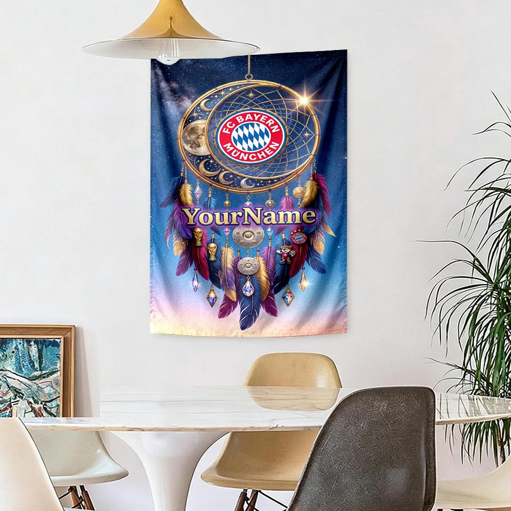 Fc Bayern Mnchen Custom Your Name Wall Decor Tapestry Art For Pet Memorial Birthdaywedding Party Backdrop Family Gift