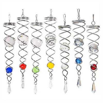 Sun Catcher Wind Spinner Decorative Spiral Spiral Wind Spinner Gazing Ball Spiral Tail Wind Spinner Stabilizer Hanging Crystals