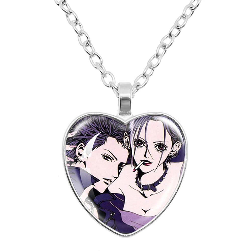 Japanische Anime Mode NANA Manga Osaki Glas Herz Halskette Figur Schmuck Fans Tasche Anhänger Geschenke Für Mädchen
