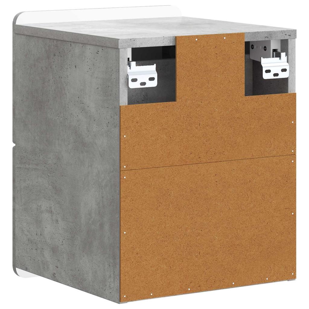 Wall Mounted Nightstand Concrete Grey 33 x 34.5 x 43 cm