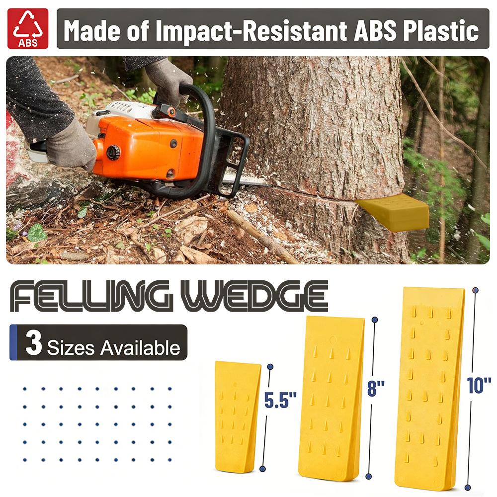 Garden Logging Kit (3 Size Tree Felling Wedge)+Chain Sharpener Chainsaw Teeth Sharpener , Whetstone, Quick-sharpening Tool