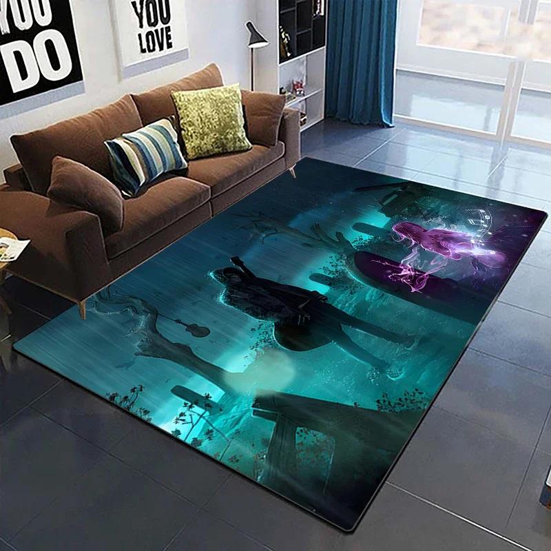 Colorful Music Guitar Melody 3D Printed Carpets for Living Room Non-Slip Area Rug Bedroom Bedside Home Decor Polyester Floor Mat
