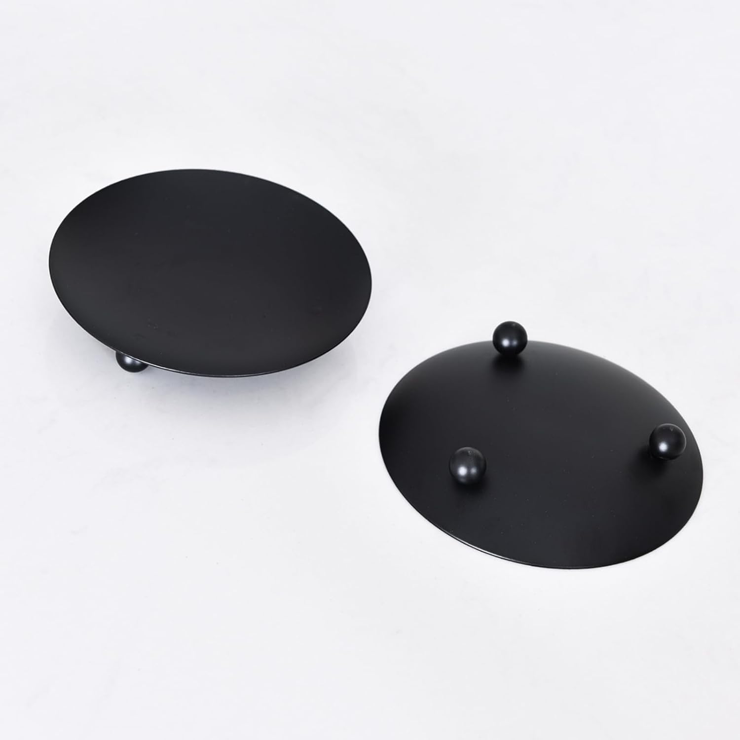 

2pcs Iron Golden Candle Holder Decor Metal Tray type Gold Candle Holders for Home Restaurant Wedding Dinner Party Decorations