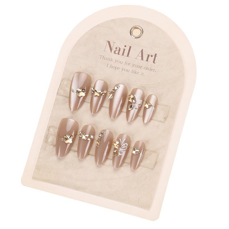 Butterfly Rhinestone Cat Eye Nail Strips - High-End Autumn Xiaohongshu Bestseller